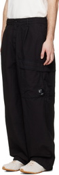 C.P. Company Black Micro-Reps Boxy Leg Pocket Lens Pants