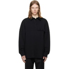 Simone Rocha Black Bow Stripe Rugby Polo