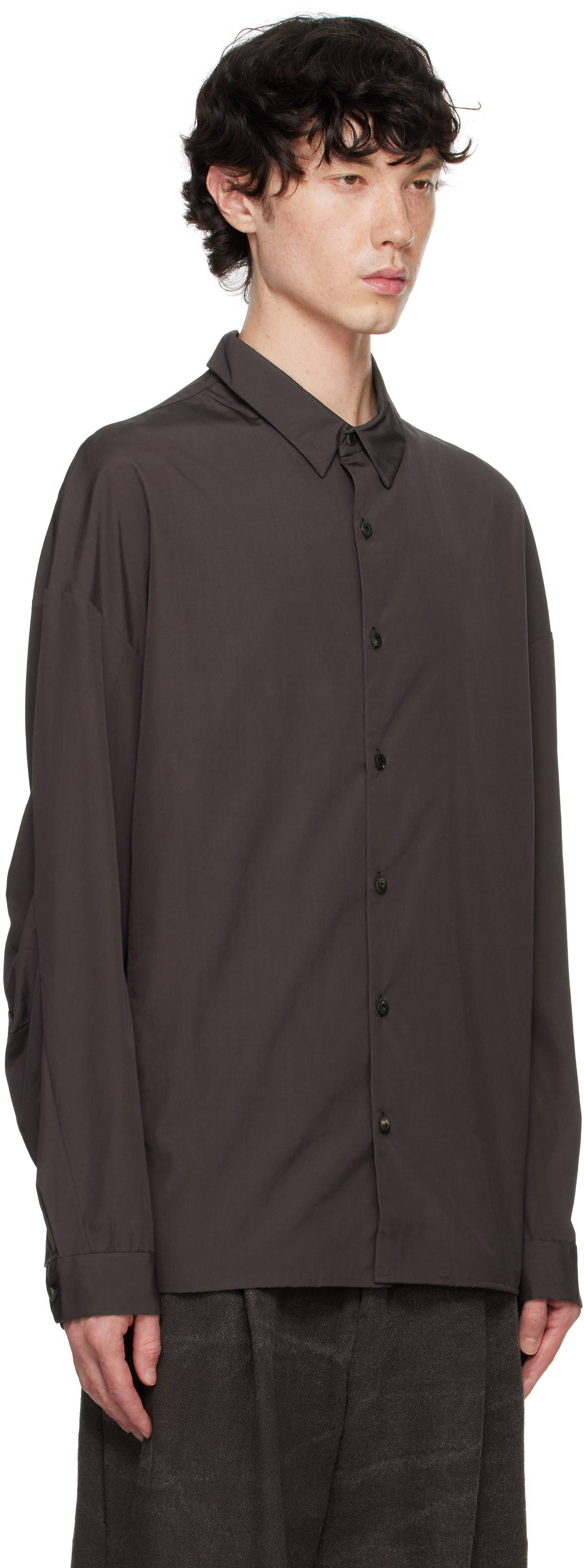 DEVOA Brown Poplin Shirt