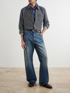 Corridor - Reverse Checked Cotton-Tweed Shirt - Blue
