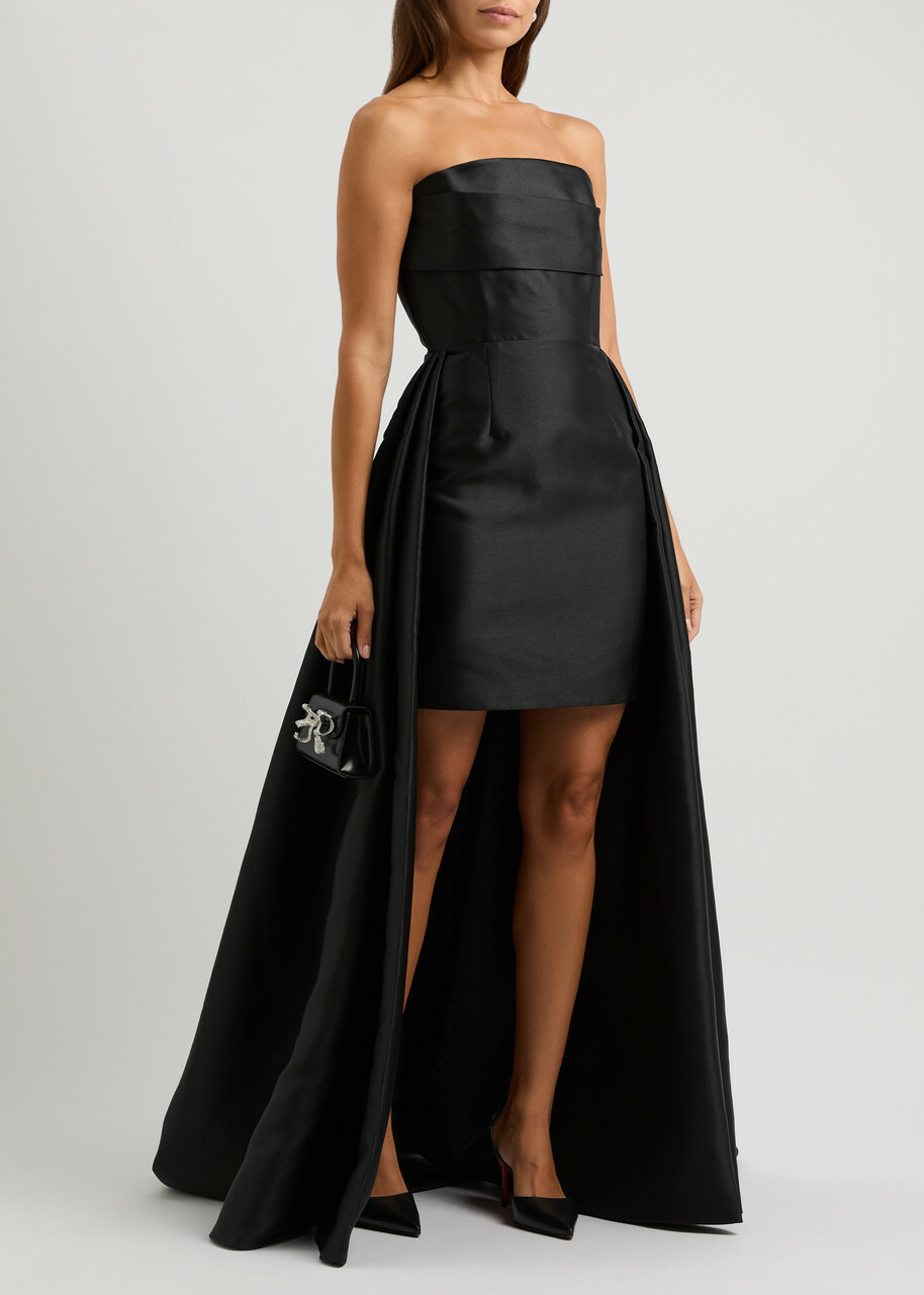 Solace London Trina Strapless Faille Gown Black