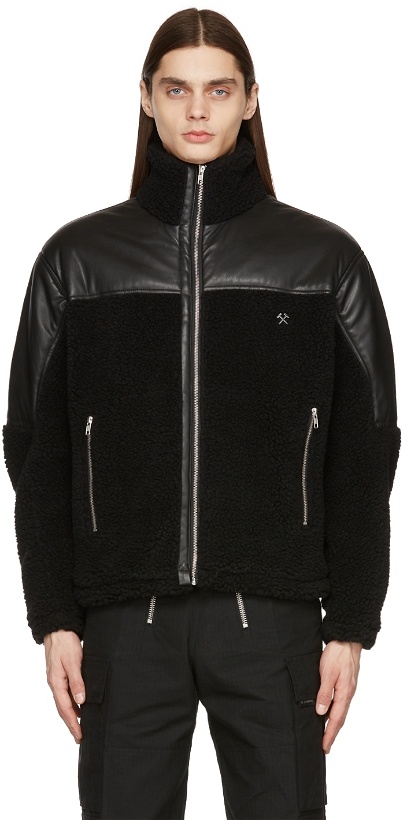 Photo: GmbH Black Fleece & Faux-Leather Jacket