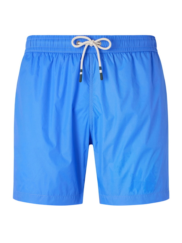 Photo: Hartford - Straight-Leg Mid-Length Recycled Swim Shorts - Blue
