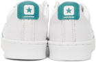 Converse White & Blue Leather Pro OX Sneakers