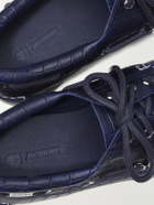 Timberland - Jacquemus Croc-Effect Leather Boat Shoes - Blue
