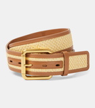 Zimmermann 30mm raffia and leather belt