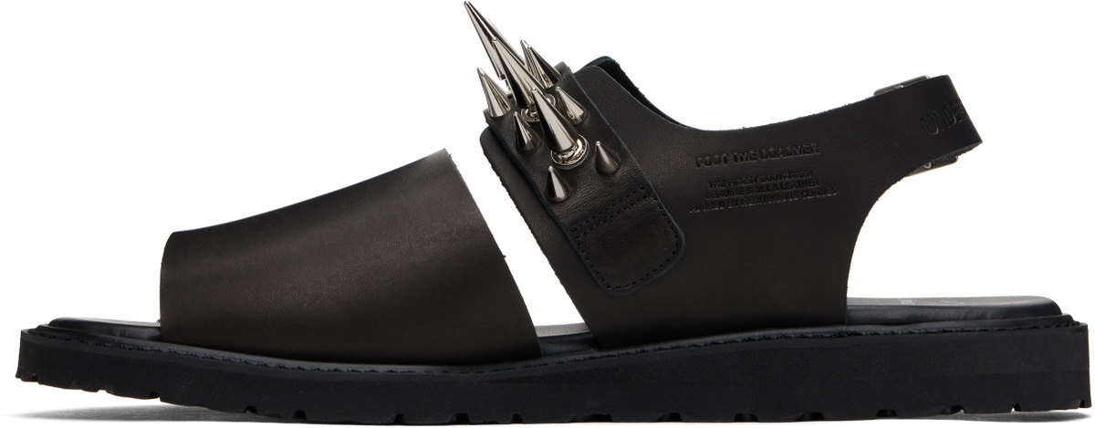 UNDERCOVER Black foot the coacher Edition Spike Studded Sandals