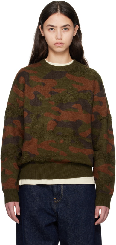 Photo: Dime Khaki & Brown Camo Chenille Knit Sweater