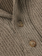 Boglioli - Shawl-Collar Ribbed Cotton Cardigan - Brown