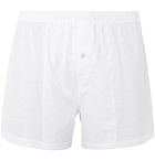 Hanro - Sporty Mercerised Cotton Boxer Shorts - Men - White