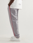 Thom Browne - Tapered Striped Grosgrain-Trimmed Ripstop Track Pants - Gray