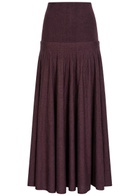 Rabanne Merino Wool and Silk-blend Maxi Skirt Aubergine