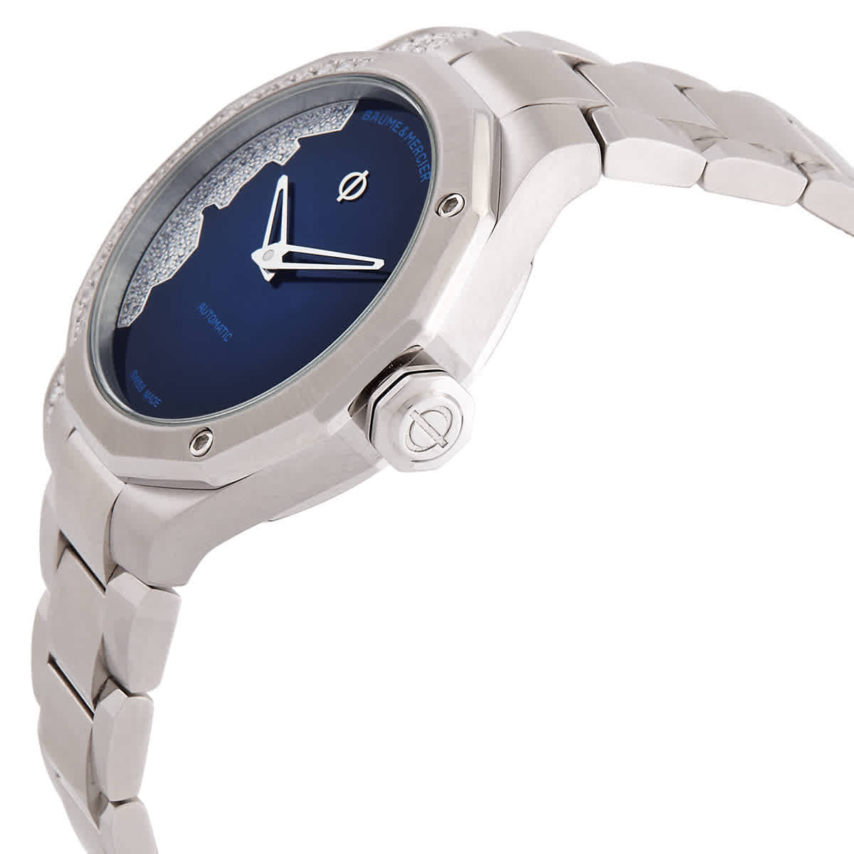 Baume et Mercier Riviera Automatic Diamond Blue Dial Ladies Watch M0A10677