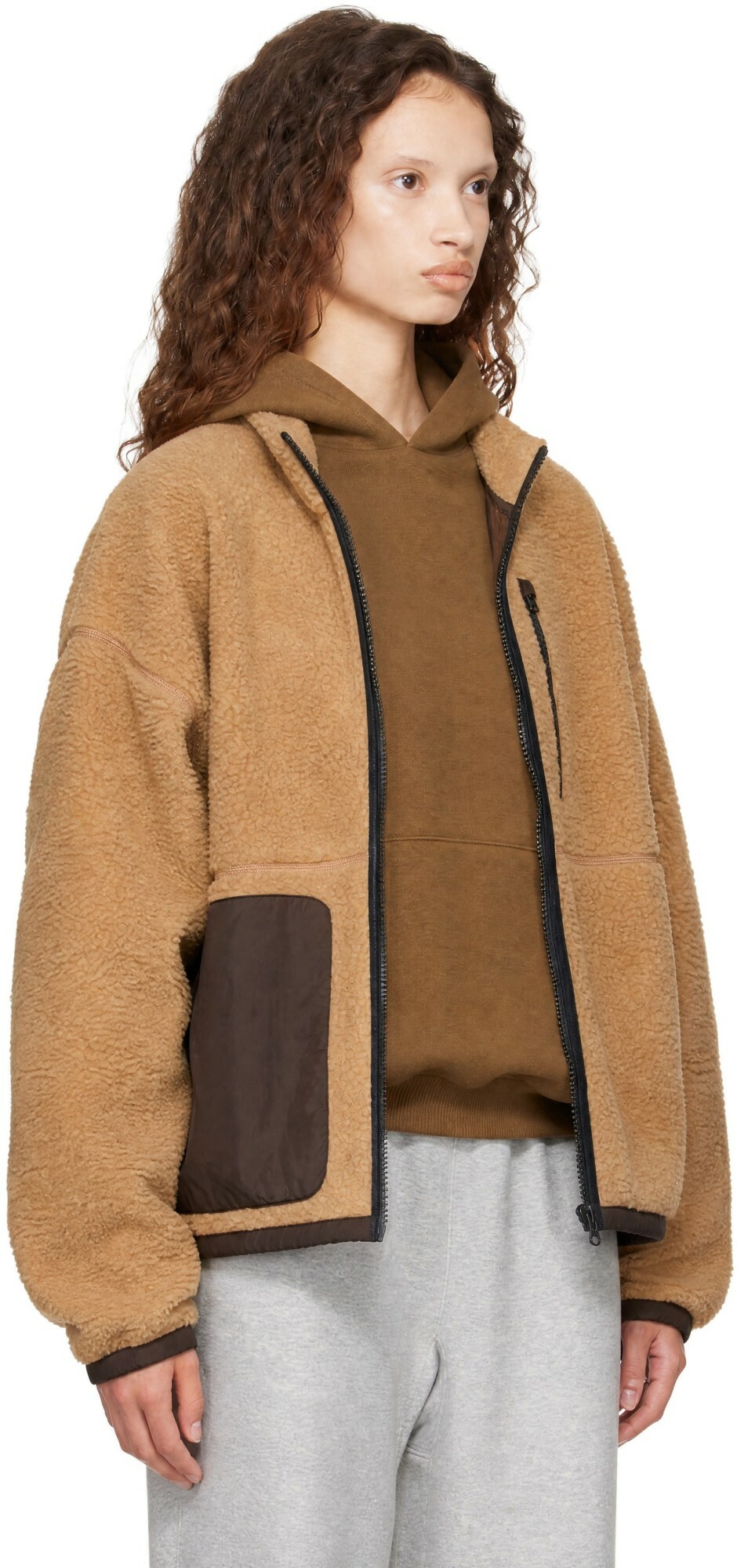 Canada Goose Beige Simcoe Zip Up Fleece Jacket