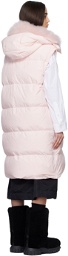 Yves Salomon Pink Quilted Shearling Down Vest