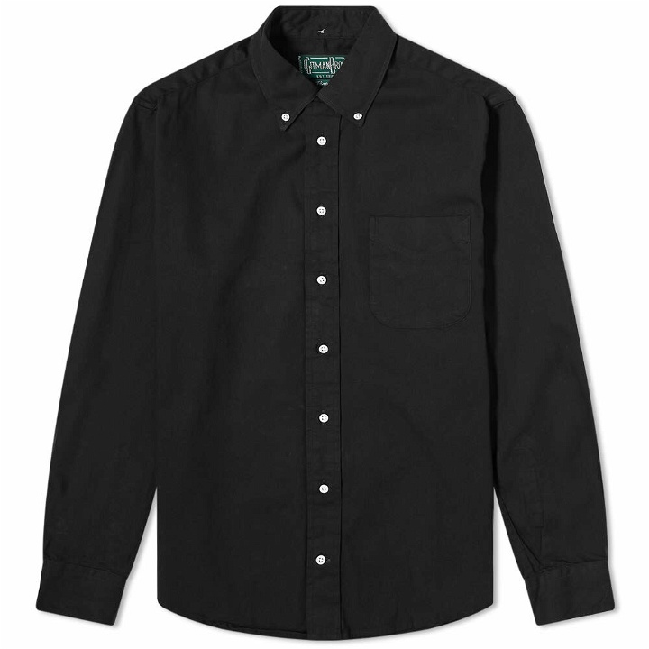 Photo: Gitman Vintage Men's Overdyed Oxford Shirt in Black