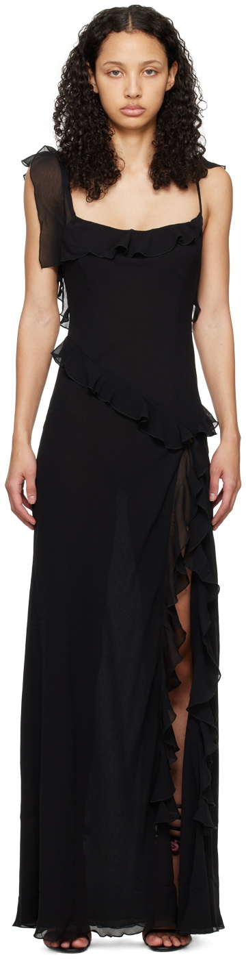 GUIZIO Black Avila Maxi Dress