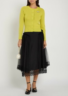 Simone Rocha Crystal-embellished Cashmere Cardigan Green