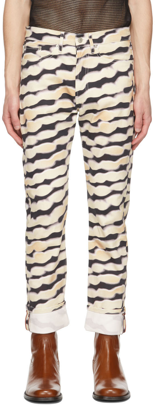 Dries Van Noten Off-White Len Lye Edition Denim Tattoo Trousers