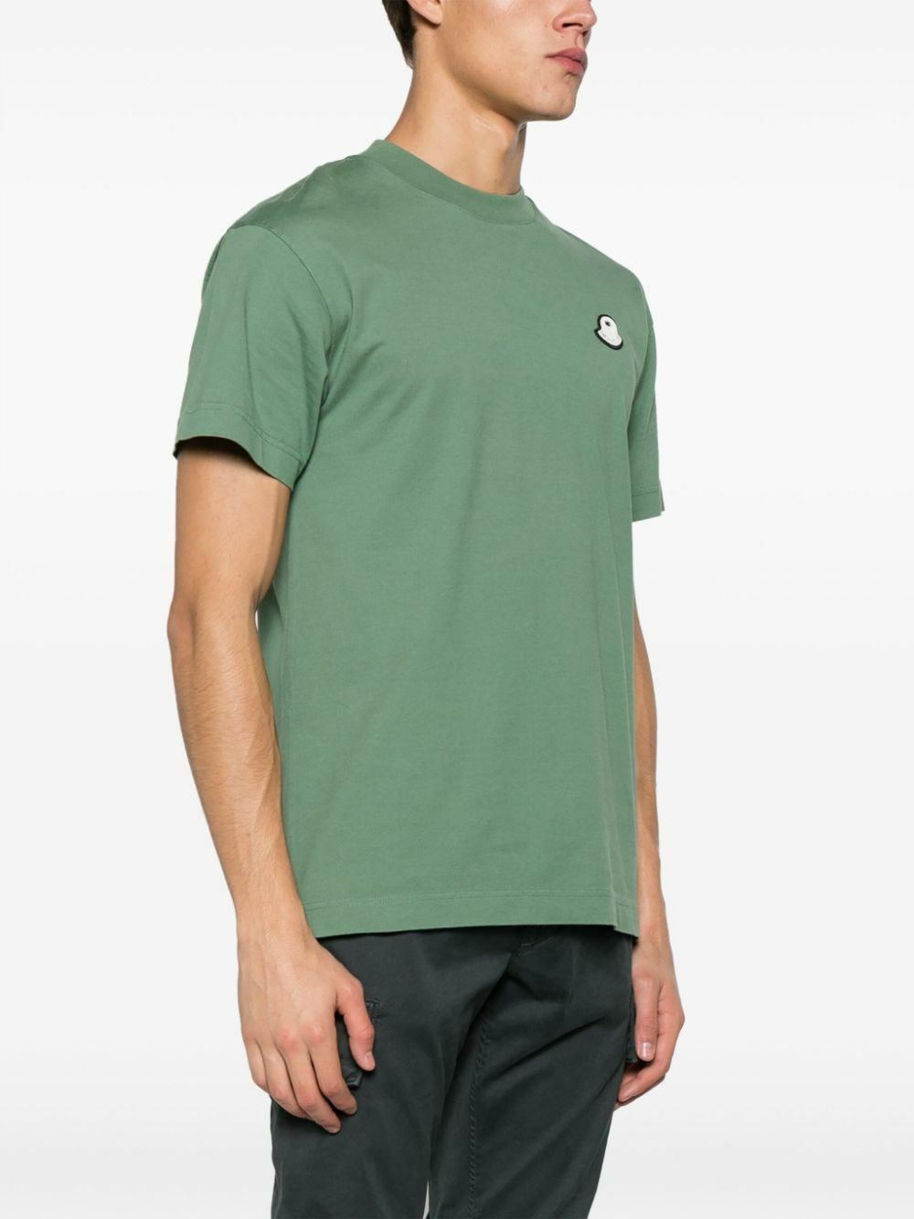 Moncler Genius X Palm Angels Green Logo-Appliqué T-Shirt