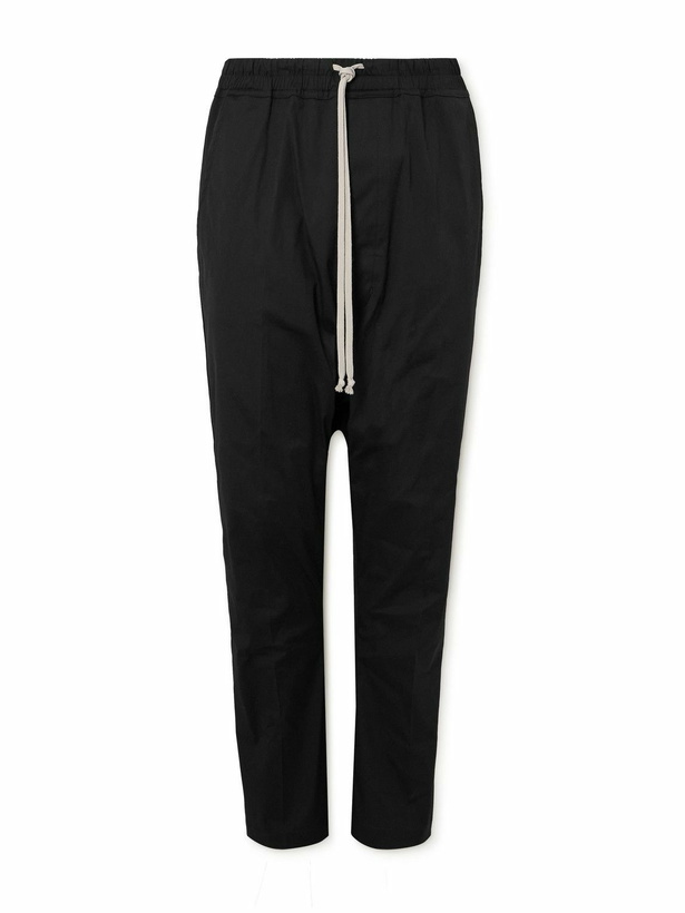 Photo: Rick Owens - Tapered Cotton-Blend Poplin Trousers - Black