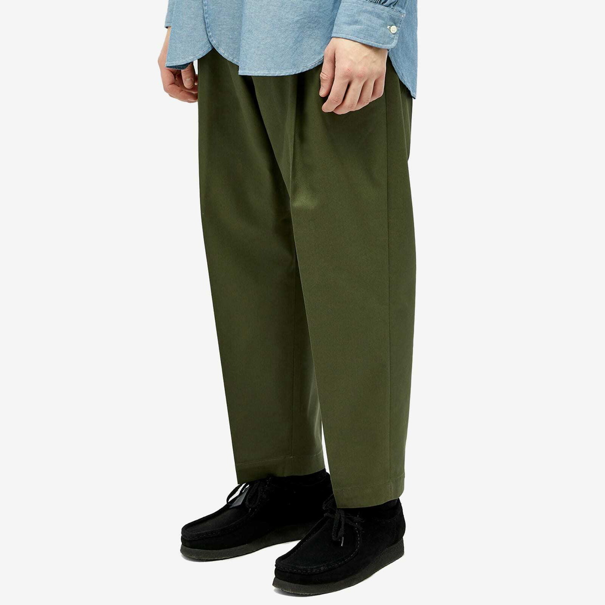 Neighborhood Men's Two Tuck Trousers in Olive Drab