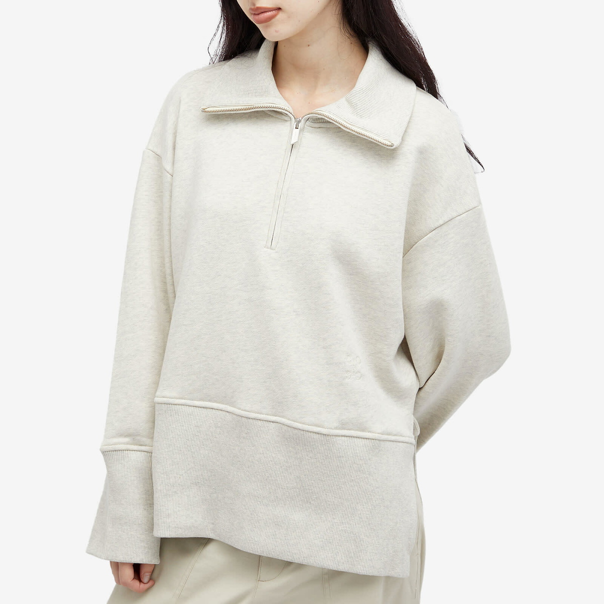 Closed Women's Half Zip Long sleeve Sweatshirt in Neutrals