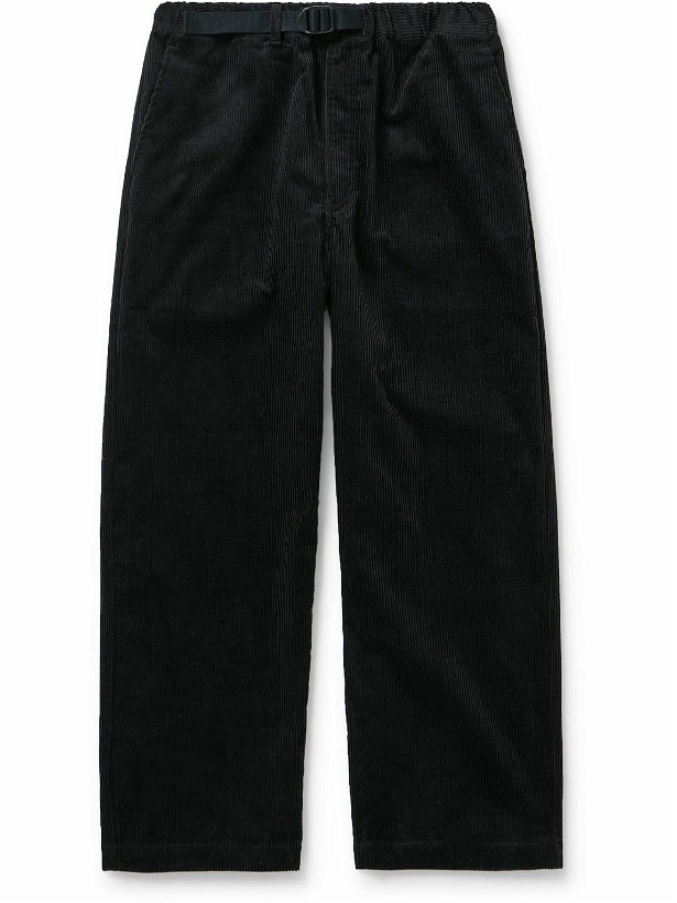 Photo: Danton - Easy Belted Wide-Leg Cotton-Corduroy Trousers - Black