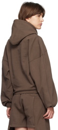 SRVC Brown Shoulder Pleat Hoodie