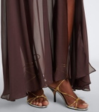 De La Vali Amaya gathered chiffon maxi skirt