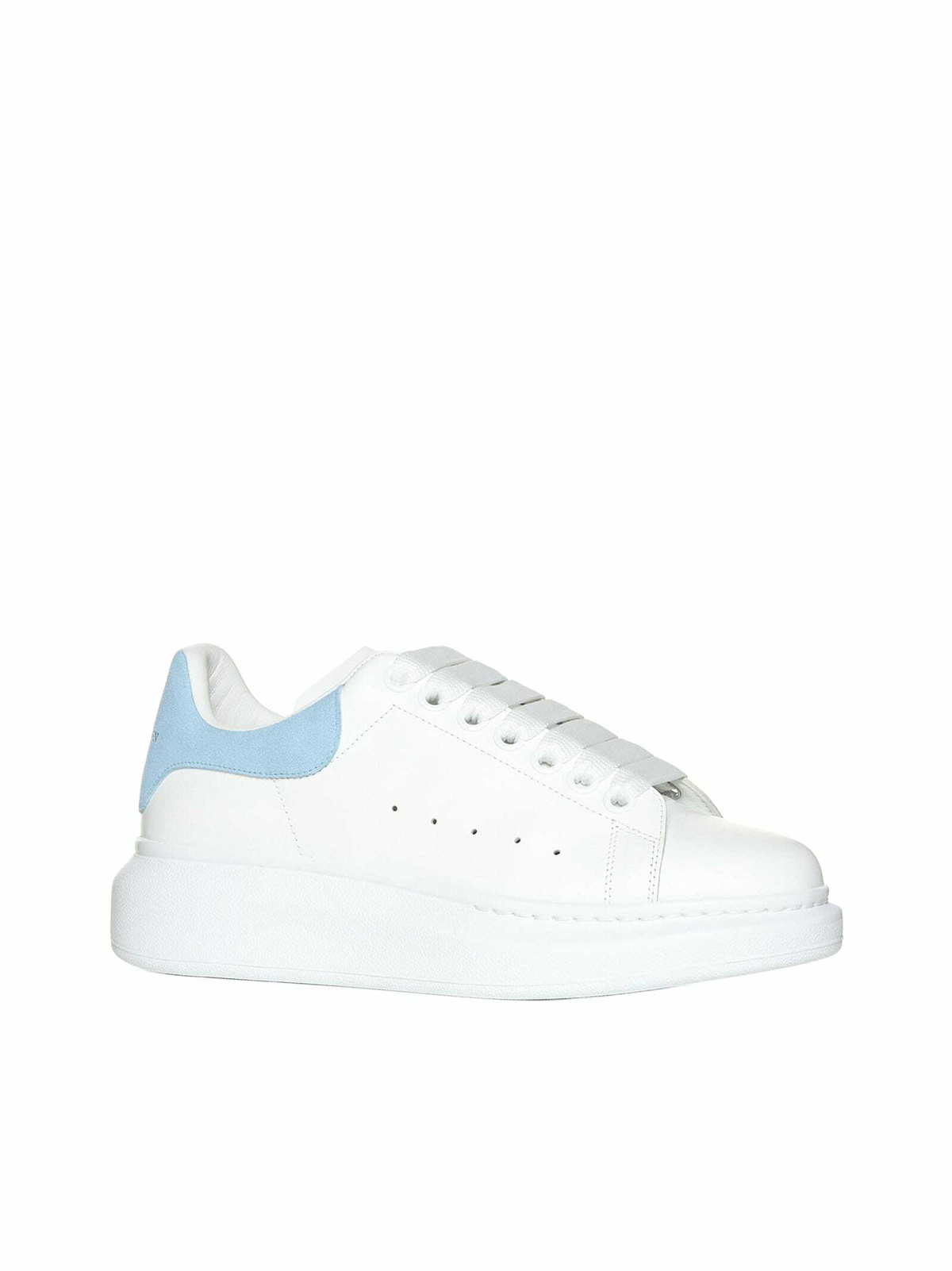 Alexander McQueen Sneakers In Leather And Light Blue Heel  display picture 3