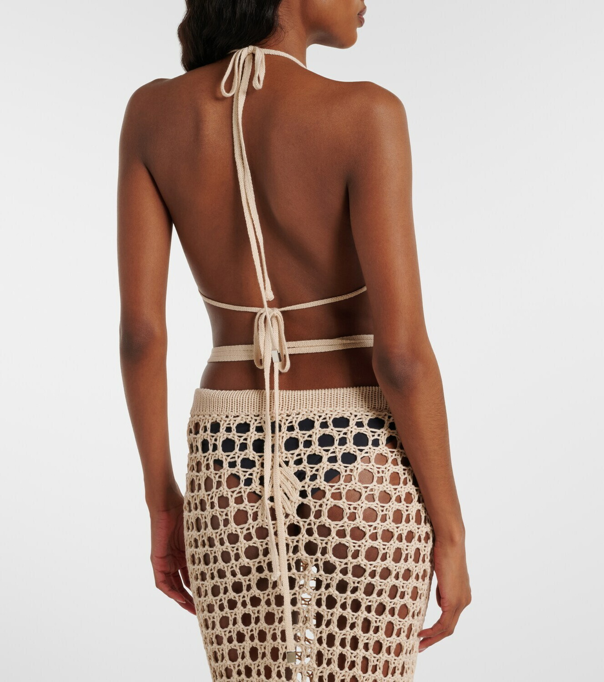 The Attico Crochet cotton bikini top