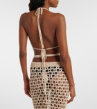 The Attico Crochet cotton bikini top