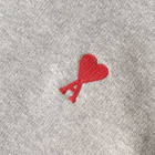 AMI Men's Small Heart Popover Hoody in Heather Grey