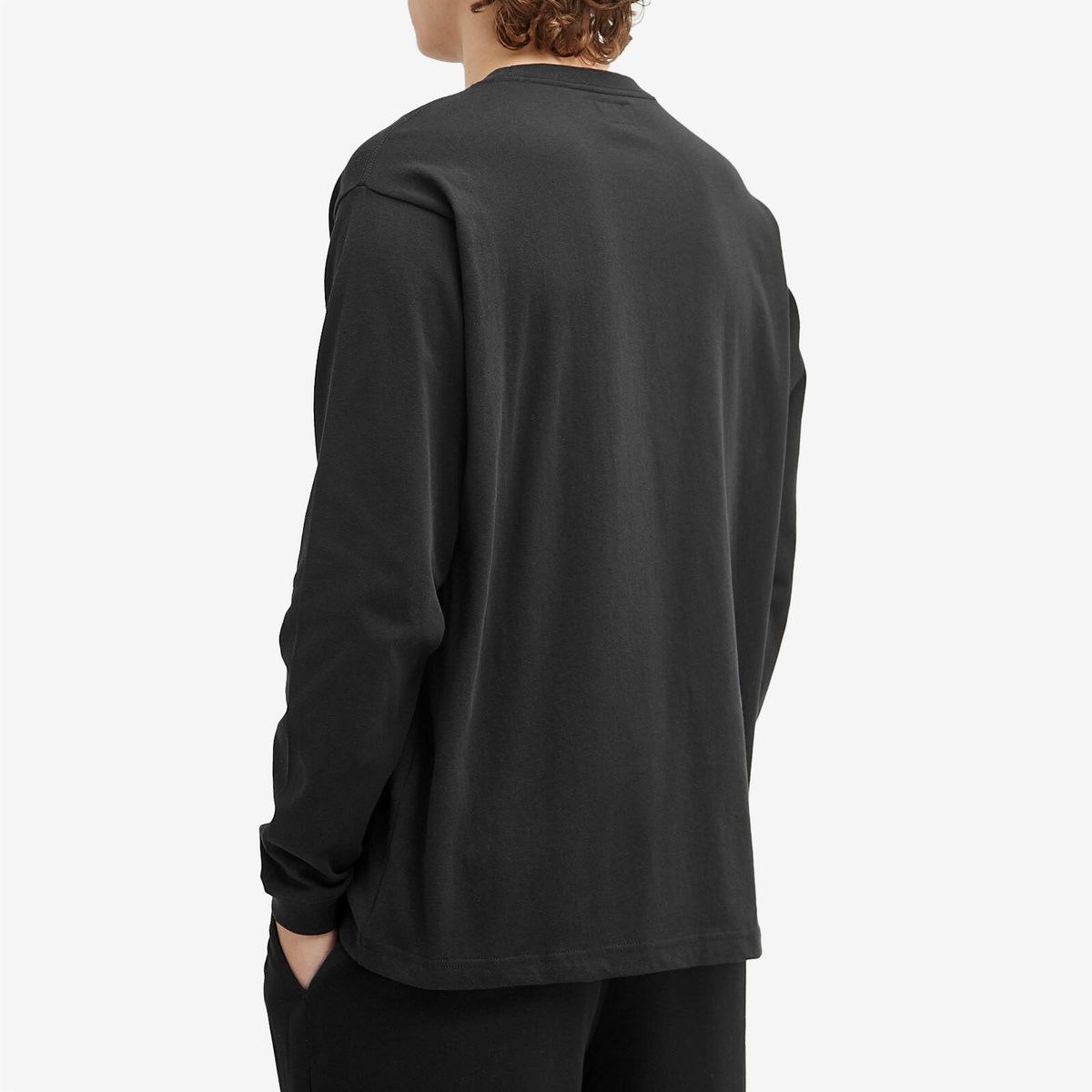 BEAMS Men's Mini Logo Long Sleeve T-Shirt in Black Beams Boy