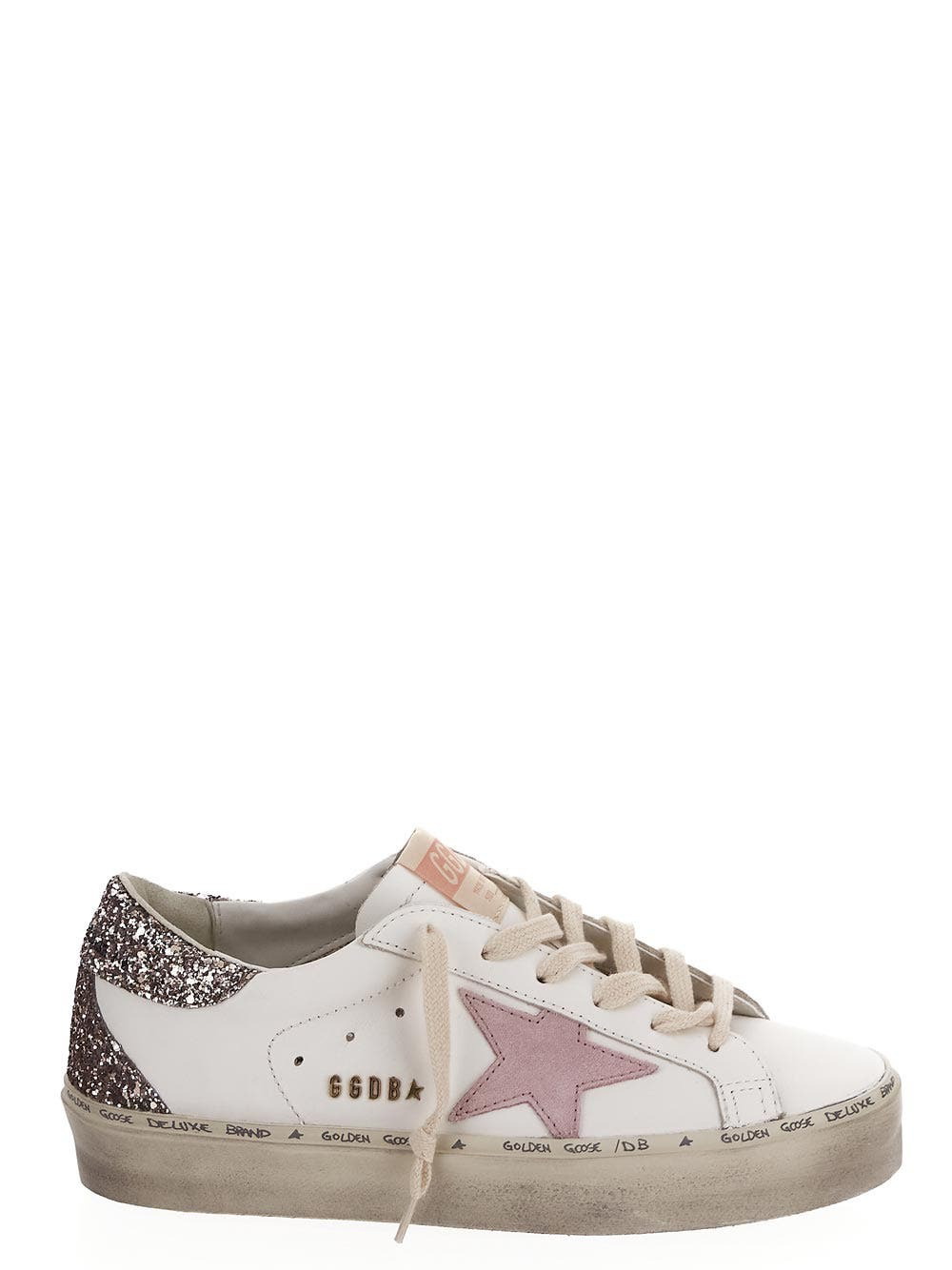 Golden Goose White and Silver Hi-Star Sneakers Golden Goose Deluxe Brand