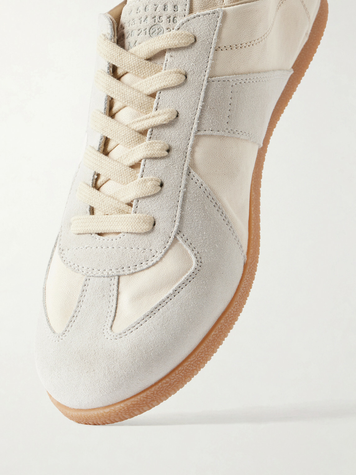 Maison Margiela - Replica Suede-Trimmed Leather Sneakers - Neutrals