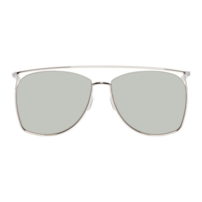 Photo: Gentle Monster Silver and Khaki Tick Tock Sunglasses