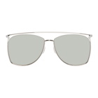 Gentle Monster Silver and Khaki Tick Tock Sunglasses