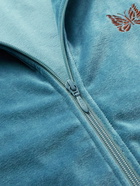 Needles - R.C. Webbing-Trimmed Cotton-Blend Velour Track Jacket - Blue