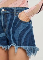 Pucci Wave-printed Stretch-denim Shorts