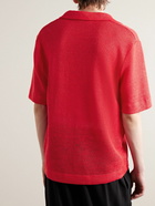 Séfr - Mate Linen Polo Shirt - Red