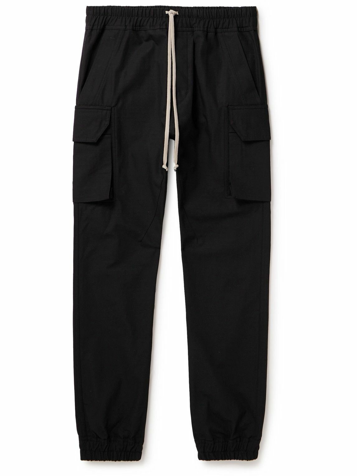 DRKSHDW by Rick Owens - Mastodon Slim-Fit Tapered Cotton-Ripstop Drawstring  Cargo Trousers - Black