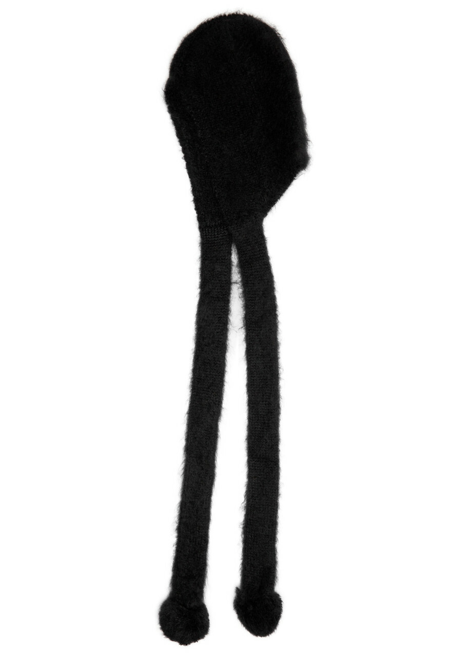 Acne Studios Pom-pom Brushed Mohair-blend Hood - Black - One Size