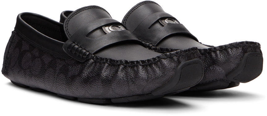【関税込み】Coach 1941 スリッパ & ローファー Coach 1941 Black & Gray Signature Jacquard Slip-on Loafers
