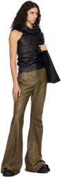 Rick Owens Brown Porterville Bolan Leather Pants