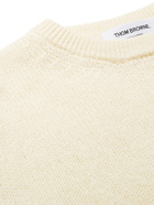 THOM BROWNE - Slim-Fit Striped Shetland Wool Sweater - Neutrals