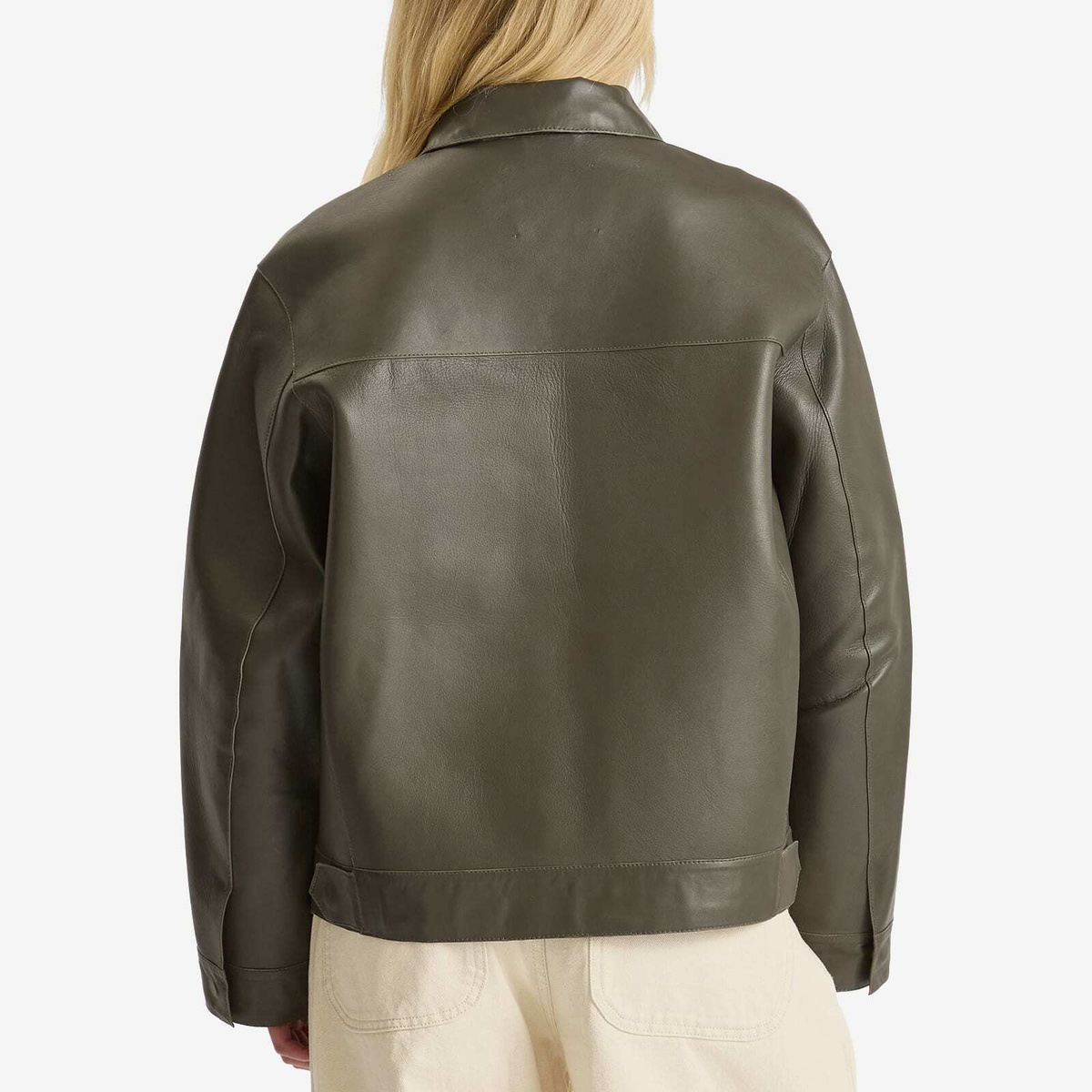 Samsøe Samsøe Women's Sastevie Leather Jacket in Beluga