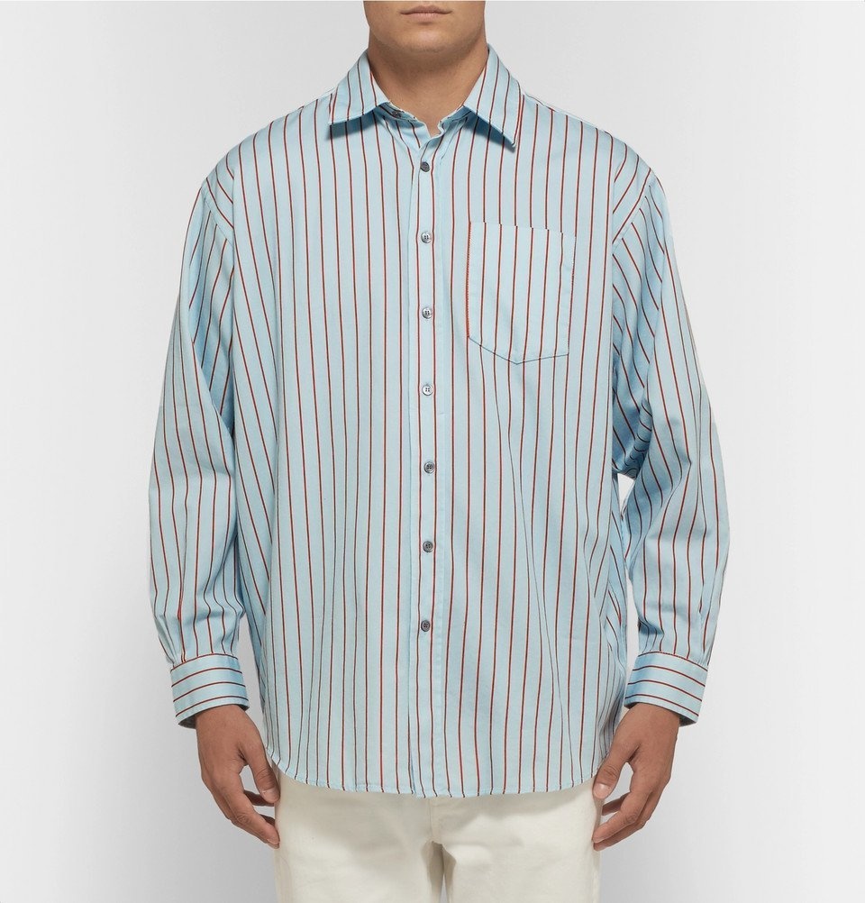 Acne Studios - Oversized Striped Cotton-Twill Shirt - Men - Light