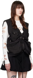 lesugiatelier Black Drawstring Vest